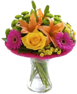 😬 Blumen, Strauß, Vase, Blumenarrangement, Lilie, Rose, Gerbera, Geschenk telegram sticker
