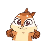 👍 белка, животное, милый, мультик, указывает telegram sticker