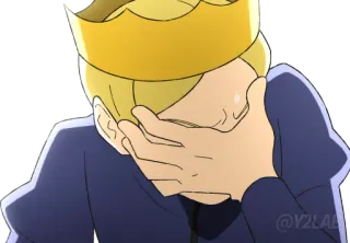 🤦‍♂ roi, couronne, triste, contrarié, dessin animé, personnage, animation telegram sticker