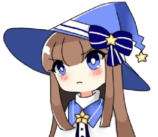 😕 Anime, Desenho animado, Fofo, Kawaii, Sticker, Garota, Bruxa telegram sticker