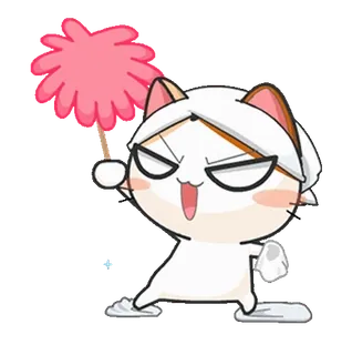 🧹 mèo, hoạt hình, tức giận, dễ thương, động vật, vui nhộn telegram sticker