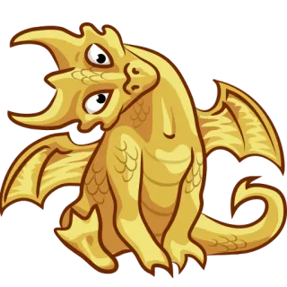 😶 drago, fantasy, creatura, mitico, animale, oro, mostro whatsapp sticker