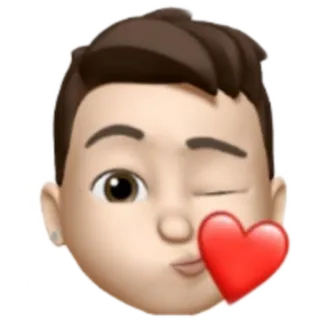 😘 Эмодзи, Сердце, Лицо, Подмигивание, Memoji telegram sticker