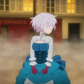 😾 LE MONTMARTRE woman, dress, cartoon, anime, city telegram sticker