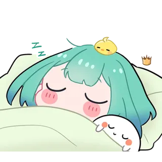 😴 спящий, милый, аниме, каваий, чиби, мультфильм, иллюстрация whatsapp sticker