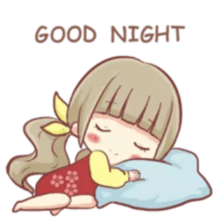 😴 GOOD NIGHT спокойной ночи, сон, девочка, мультфильм telegram sticker