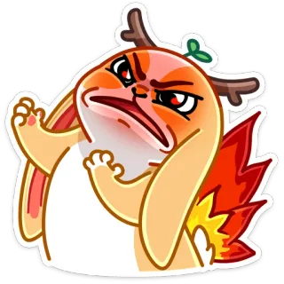 😡 enfadado, dibujos animados, monstruo, conejo, irritado, personaje telegram sticker