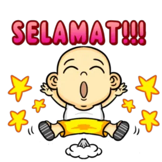 🚇 SELAMAT!!! baby, stars, cartoon, celebration, happy telegram sticker