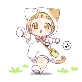 ☺️ gato, lindo, chibi, animal, orejas, cola telegram sticker