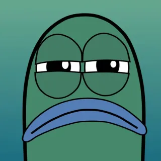 👀 cartoon, fish, bored, sad, spongebob telegram sticker
