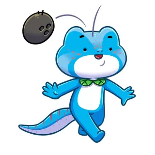 😓 Cartone animato, Animale, Lucertola, Blu, Cocco, Personaggio, Carino whatsapp sticker
