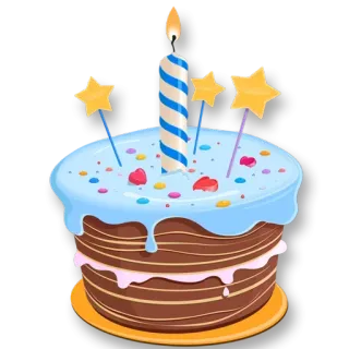 🎂 anniversaire, gâteau, bougie, fête, soirée whatsapp sticker