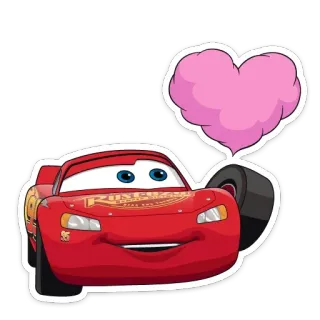 ❤️ Lightning McQueen Cars coche, dibujos animados, película, pixar, rayo mcqueen telegram sticker