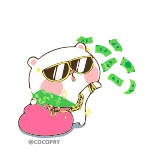 🤑 chomik, pieniądze, okulary przeciwsłoneczne, złoty łańcuch, bogaty, bogactwo, kreskówka telegram sticker