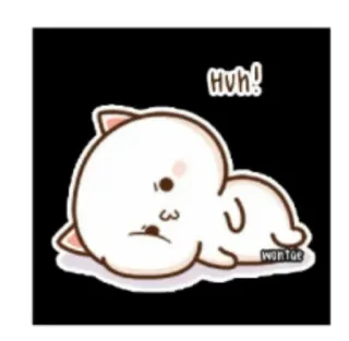😏 HUH! cat, cute, sticker, animal, cartoon whatsapp sticker