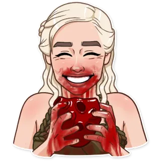 ❤️ Daenerys Targaryen Game of Thrones Daenerys, Game of Thrones, sang, cœur, fantaisie, personnage telegram sticker