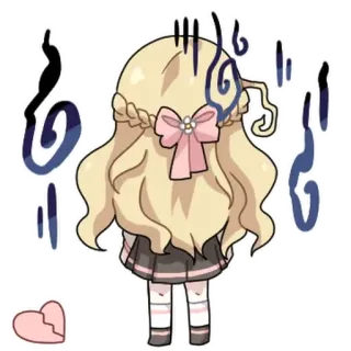 💬 Anime, Chibi, Triste, Dibujos animados, Corazón roto, Emocional whatsapp sticker