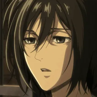 ❤️ Mikasa Ackerman Attack on Titan อนิเมะ, ผู้หญิง, ตัวละคร, มังงะ whatsapp sticker