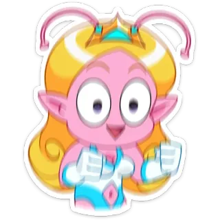 😑 rosa, dibujos animados, alien, princesa, personaje telegram sticker