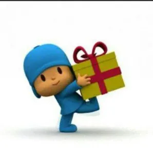 ☀️ Pocoyo Мультфильм, Pocoyo, Подарок, Презент, Синий, Желтый, Красный telegram sticker