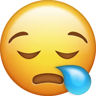 😪 emoji, sleepy, face, tired, sleeping, expression, sad telegram sticker