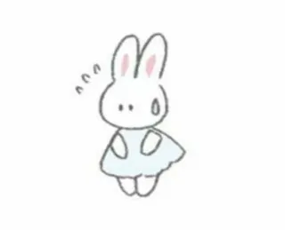 🤍 conejo, conejito, lindo, animal, dibujos animados, pegatina telegram sticker