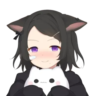 🤗 Anime, Cô gái mèo, Dễ thương, Kawaii, Neko, Phim hoạt hình telegram sticker