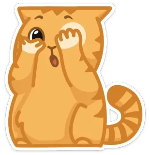 🙈 gato, fofo, adesivo, animal, desenho animado, kawaii, gatinho, laranja telegram sticker
