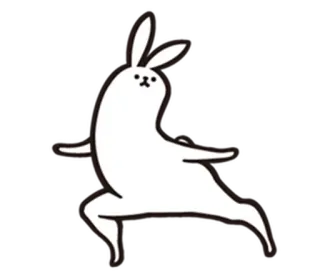🐇 lapin, phoque, animal, mignon, dessin animé, blanc telegram sticker