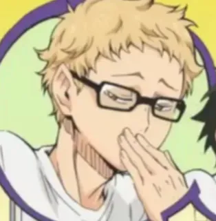 ✨ Kei Tsukishima Haikyuu!! anime, haikyuu, tsukishima, kei tsukishima, sticker telegram sticker