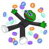 🥰 Pepe Pepe Ếch, Tiền điện tử, Bitcoin, Meme, Tài chính, Ethereum, Meme trên mạng whatsapp sticker