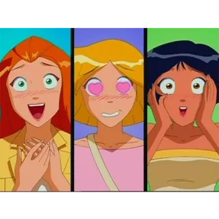 👯 Sam, Clover, and Alex Totally Spies! Kartun, Mata-mata, Persahabatan, Tim, Gadis telegram sticker