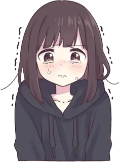 😭 anime, llorando, triste, chica, emocional, kawaii telegram sticker