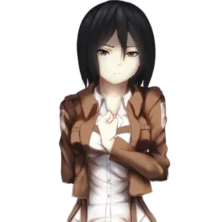🙁 Mikasa Ackerman Attack on Titan Mikasa Ackerman, Attack on Titan, Anime, Militair uniform, Personage, AOT telegram sticker