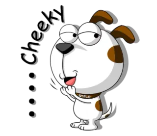 😏 Cheeky chien, dessin animé, effronté, sourire telegram sticker