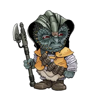 🐵 alien, star wars, weapon, lizard, reptilian, axe, guard telegram sticker