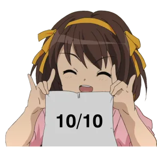 👍 10/10 Anime, Fille, Note, Dix, Évaluation telegram sticker