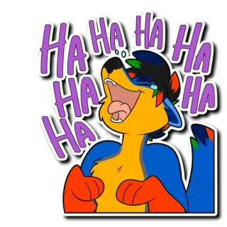 😂 HA HA HA HA HA HA HA lachend, Fell, Hund, Cartoon, fröhlich telegram sticker
