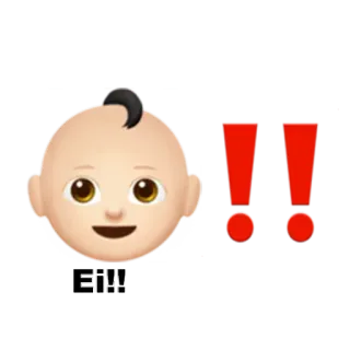 👶 Ei!! 아기, 이모지, 느낌표, 귀여운, 깜짝 telegram sticker