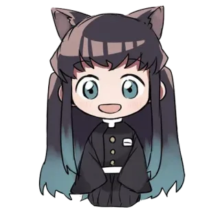 🌀 动漫, Q版, 卡哇伊, 可爱, 猫耳 whatsapp sticker