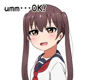 🙄 umm...OK! Anime, Chica, Uniforme escolar, Coletas, Linda telegram sticker