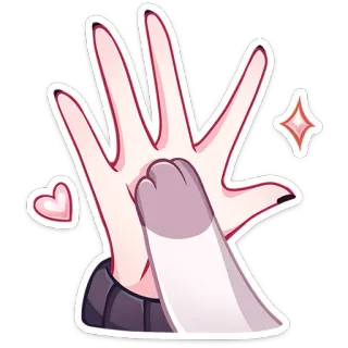 🐾 Рука, Лапа, Милый, Блеск, Сердце telegram sticker