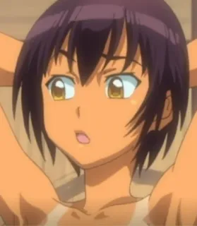 😒 anime, ragazza, ritratto, teenager, capelli corti telegram sticker