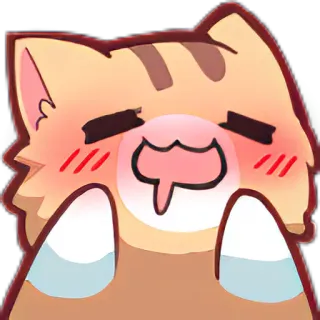 👍 gato, animal, pegatina, dibujo animado, lindo whatsapp sticker