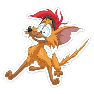 😵‍💫 การ์ตูน, สัตว์, หมา, กลัว, ตาโต, ตัวละคร, สติกเกอร์ telegram sticker