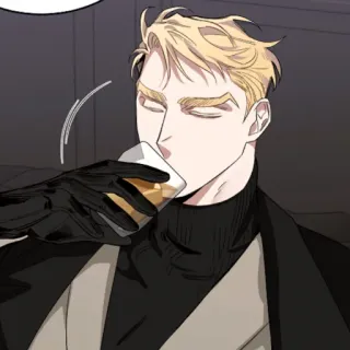 😶 man, drinking, gloves, anime, character telegram sticker