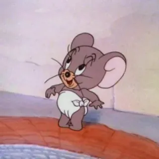 😄 Nibbles Tom and Jerry หนู, การ์ตูน, เด็ก, ผ้าอ้อม, น่ารัก, สัตว์ telegram sticker