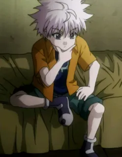 🤔 Killua Hunter x Hunter アニメ, キルア, Hunter x Hunter, キャラクター telegram sticker