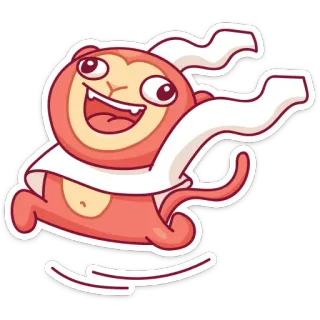 👻 małpa, kreskówka, zwierzę, uroczy, wesoły, szczęśliwy whatsapp sticker