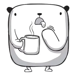 ☕ Bär, Cartoon, Kaffee, Süß, Tier, Getränk telegram sticker